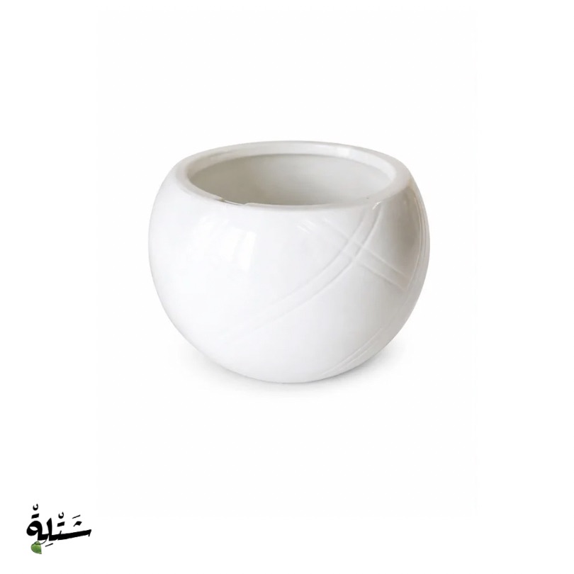 قوار سيراميك دائري بيضاء