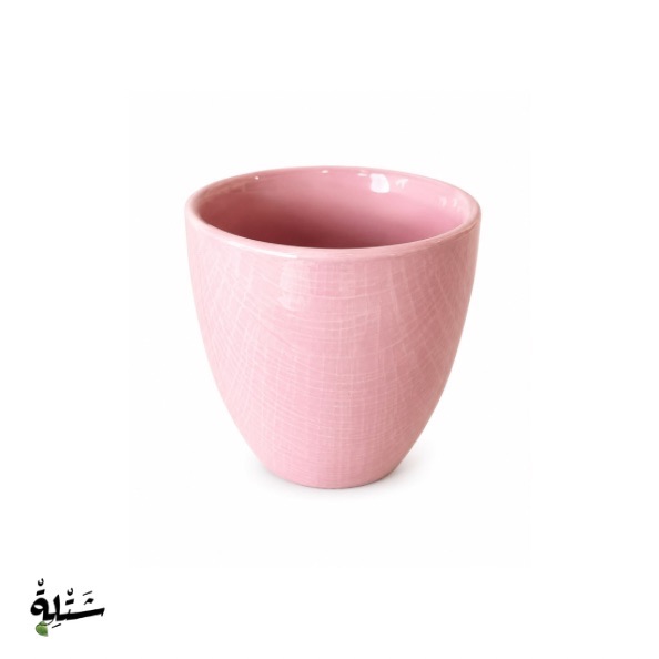 قوار سيراميك وردية بيضوية