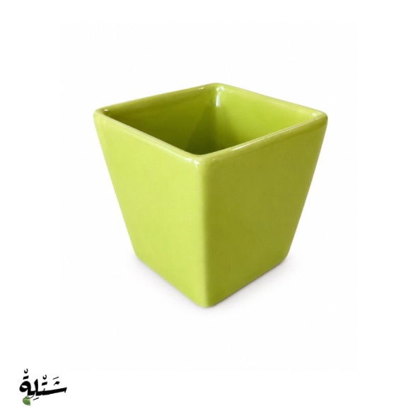 قوار سيراميك أخضر مربع